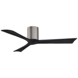 52" Matthews Irene 3H Pewter and Black Remote Hugger Ceiling Fan