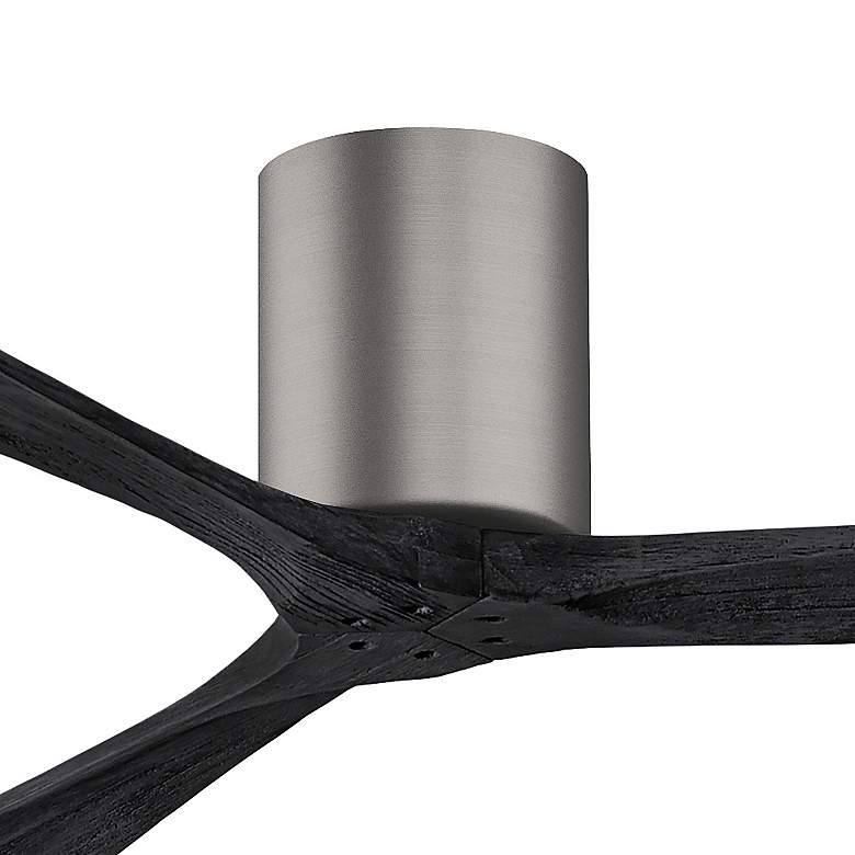 Image 2 52" Matthews Irene 3H Pewter and Black Remote Hugger Ceiling Fan more views