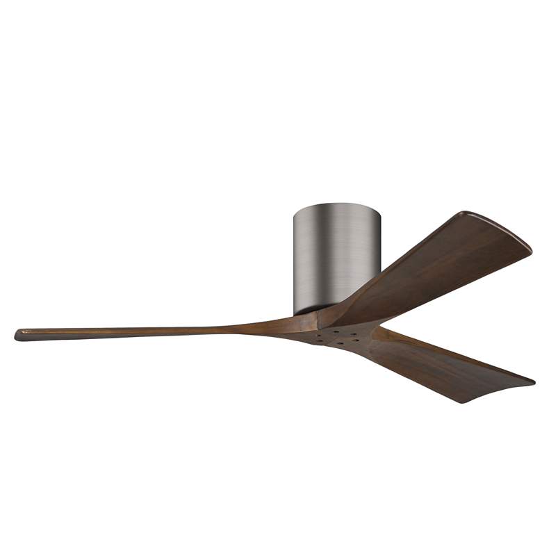 Image 1 52" Matthews Irene 3H Pewter and Walnut Remote Hugger Ceiling Fan