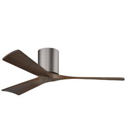 52" Matthews Irene 3H Pewter and Walnut Remote Hugger Ceiling Fan
