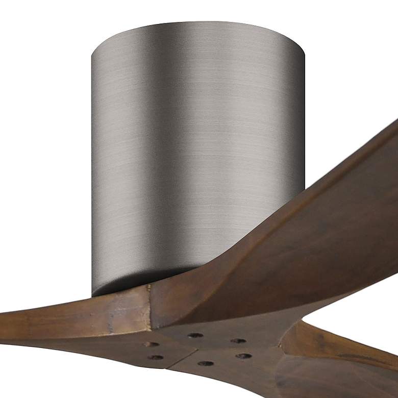 Image 2 52" Matthews Irene 3H Pewter and Walnut Remote Hugger Ceiling Fan more views