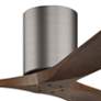 2_52" Matthews Irene 3H Pewter and Walnut Remote Hugger Ceiling Fan more views