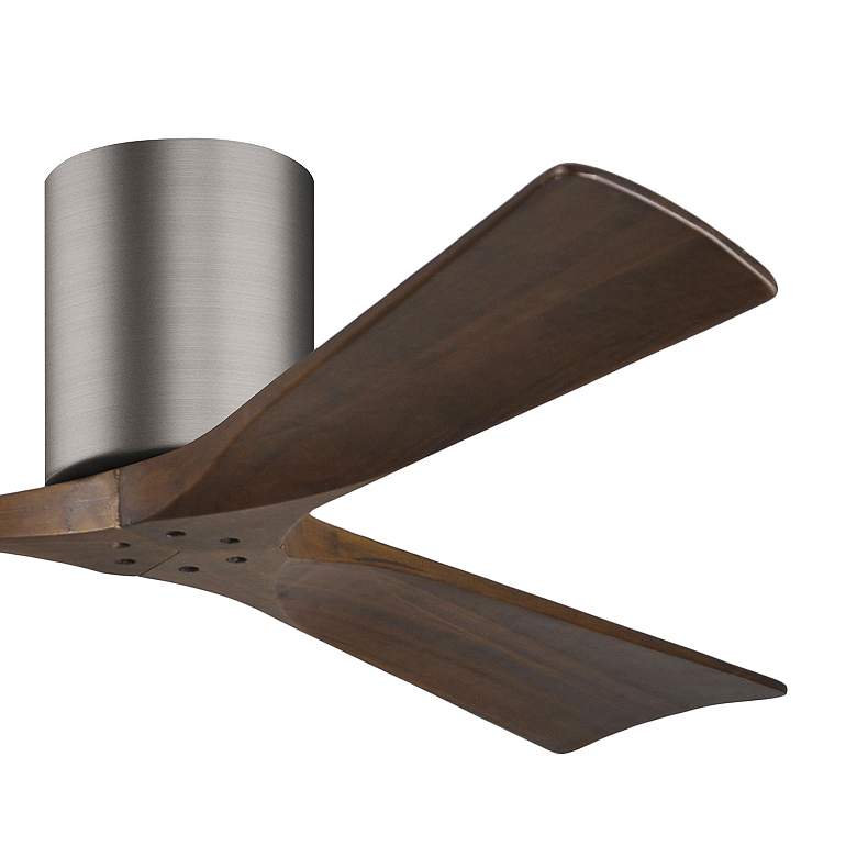 Image 3 52" Matthews Irene 3H Pewter and Walnut Remote Hugger Ceiling Fan more views
