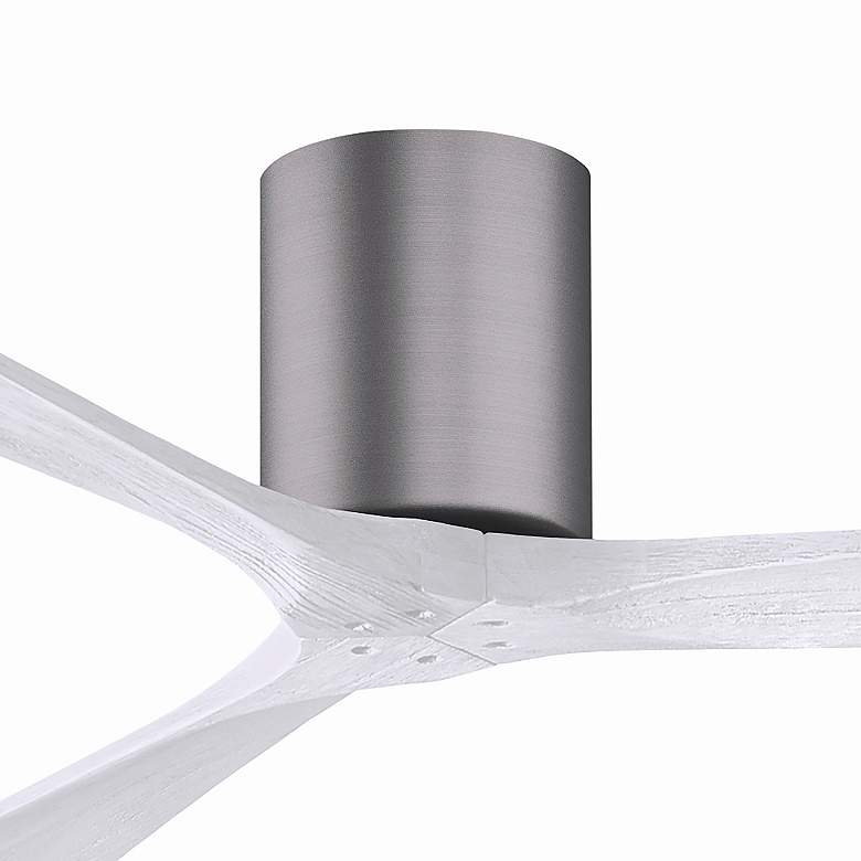 Image 2 52" Matthews Irene 3H Pewter and White Remote Hugger Ceiling Fan more views