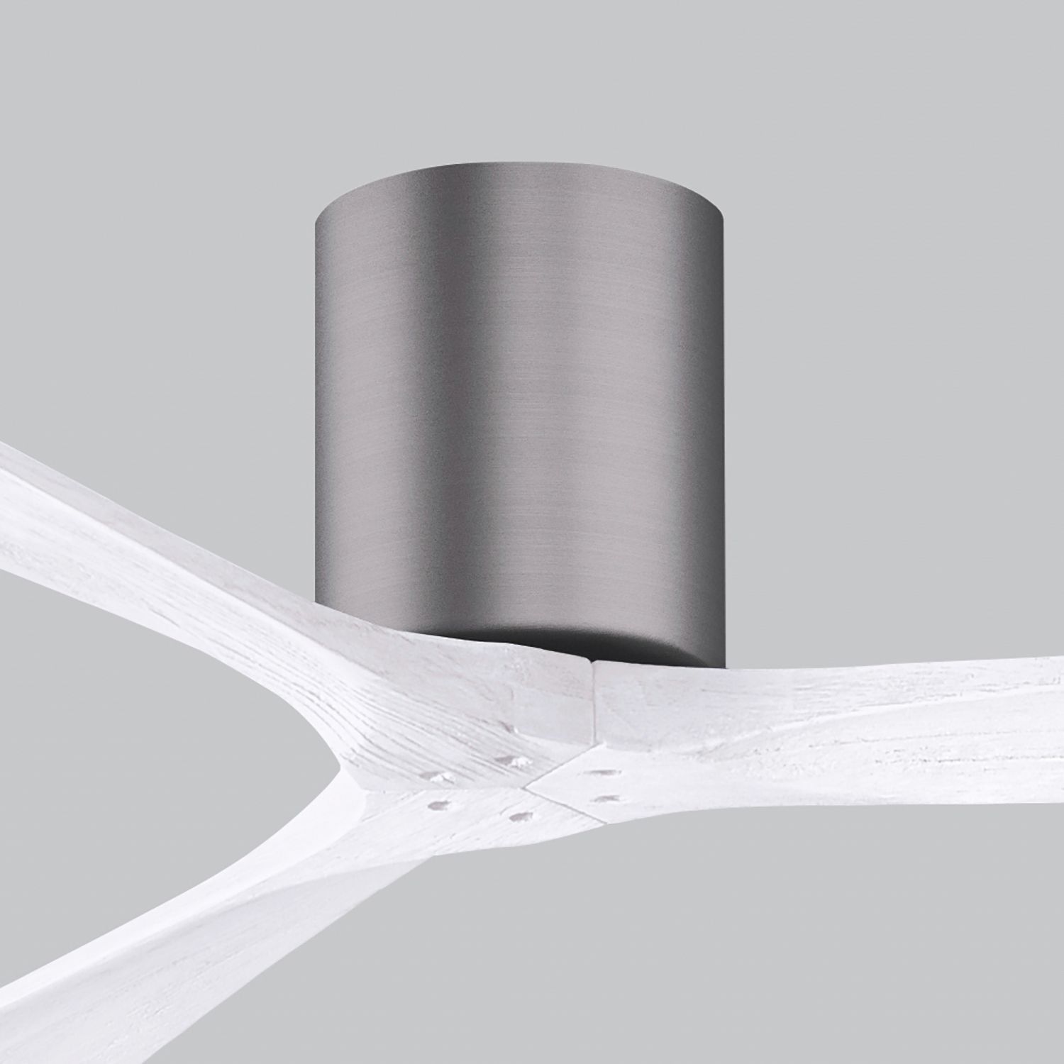 52" Matthews Irene 3H Pewter and White Remote Hugger Ceiling Fan