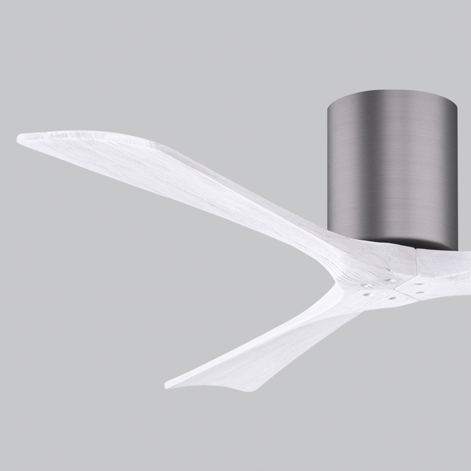 52" Matthews Irene 3H Pewter and White Remote Hugger Ceiling Fan