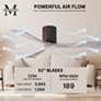 52" Matthews Irene 3H Textured Bronze Remote Hugger Ceiling Fan