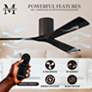 52" Matthews Irene 3H Textured Bronze Remote Hugger Ceiling Fan