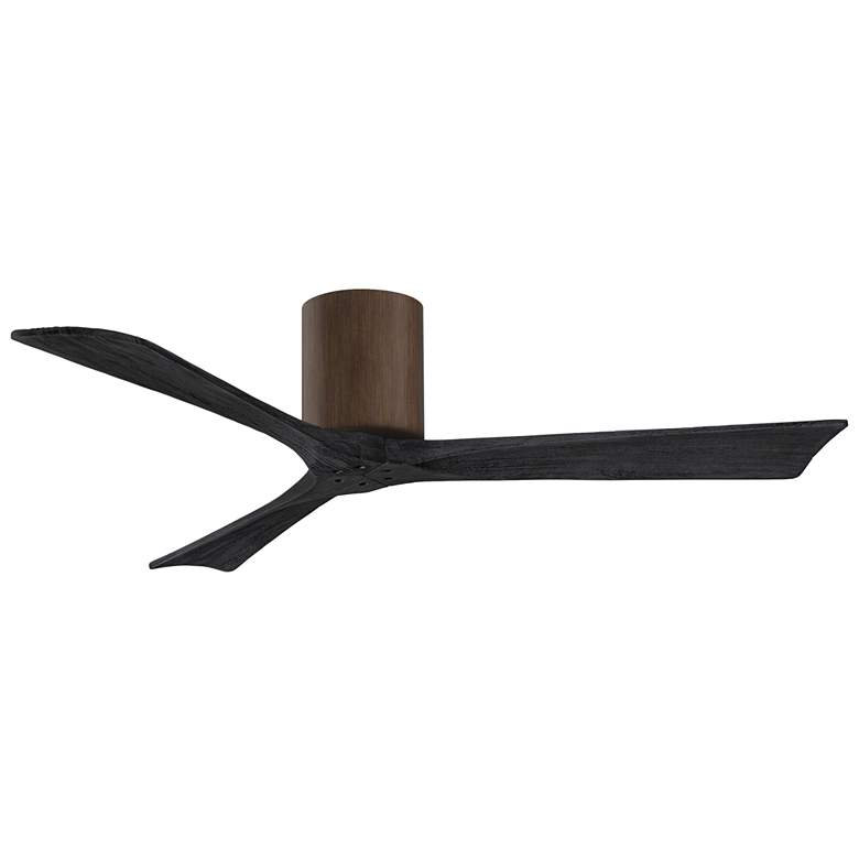 Image 1 52" Matthews Irene 3H Walnut and Matte Black Remote Hugger Ceiling Fan