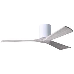 52" Matthews Irene 3H White and Barnwood Remote Hugger Ceiling Fan