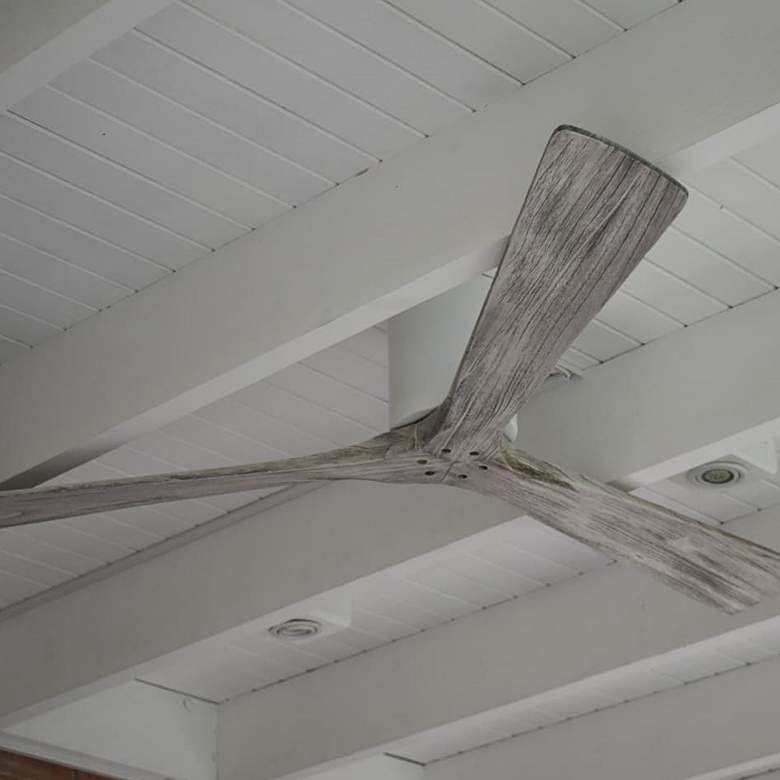 Image 1 52" Matthews Irene 3H White and Barnwood Remote Hugger Ceiling Fan