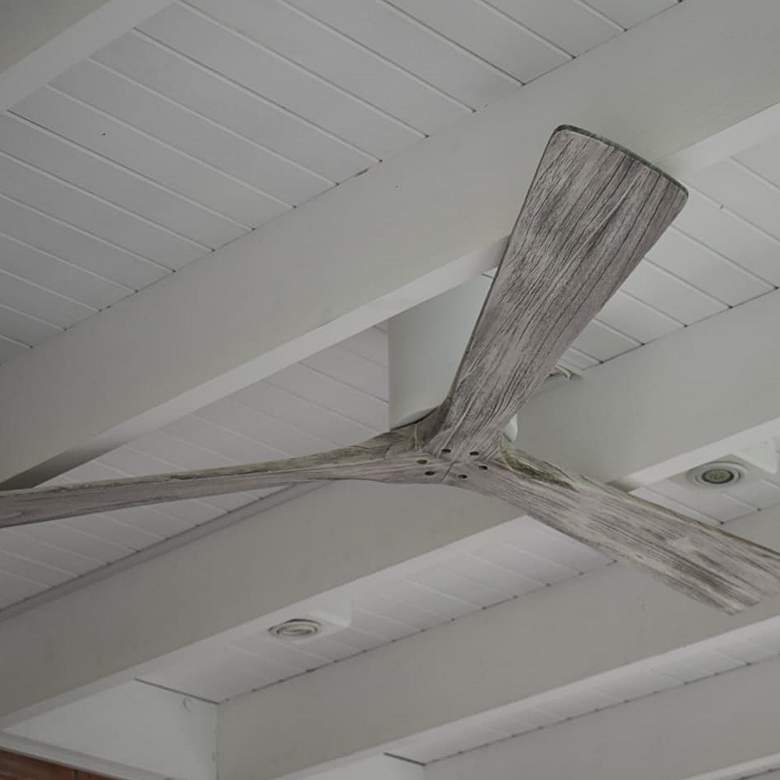 Image 1 52 inch Matthews Irene 3H White and Barnwood Remote Hugger Ceiling Fan