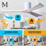 52" Matthews Irene 3H White and Barnwood Remote Hugger Ceiling Fan