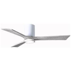 52" Matthews Irene 3H White and Barnwood Remote Hugger LED Ceiling Fan