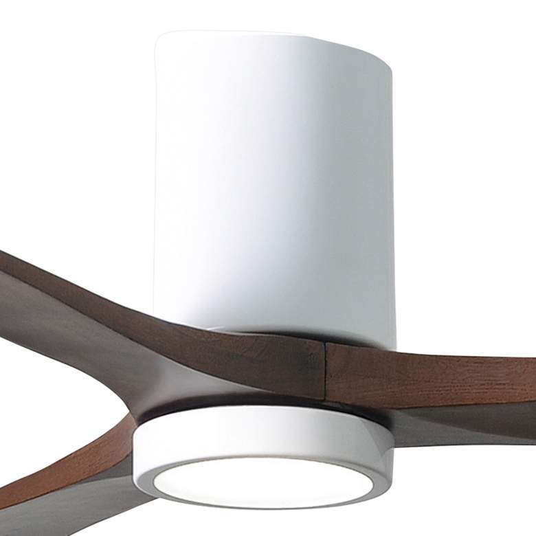 Image 2 52" Matthews Irene 3H White and Walnut Remote Hugger LED Ceiling Fan more views