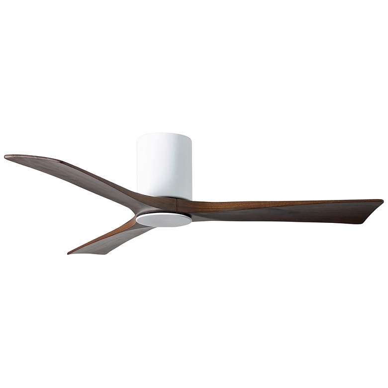 Image 3 52 inch Matthews Irene 3H White and Walnut Remote Hugger LED Ceiling Fan more views