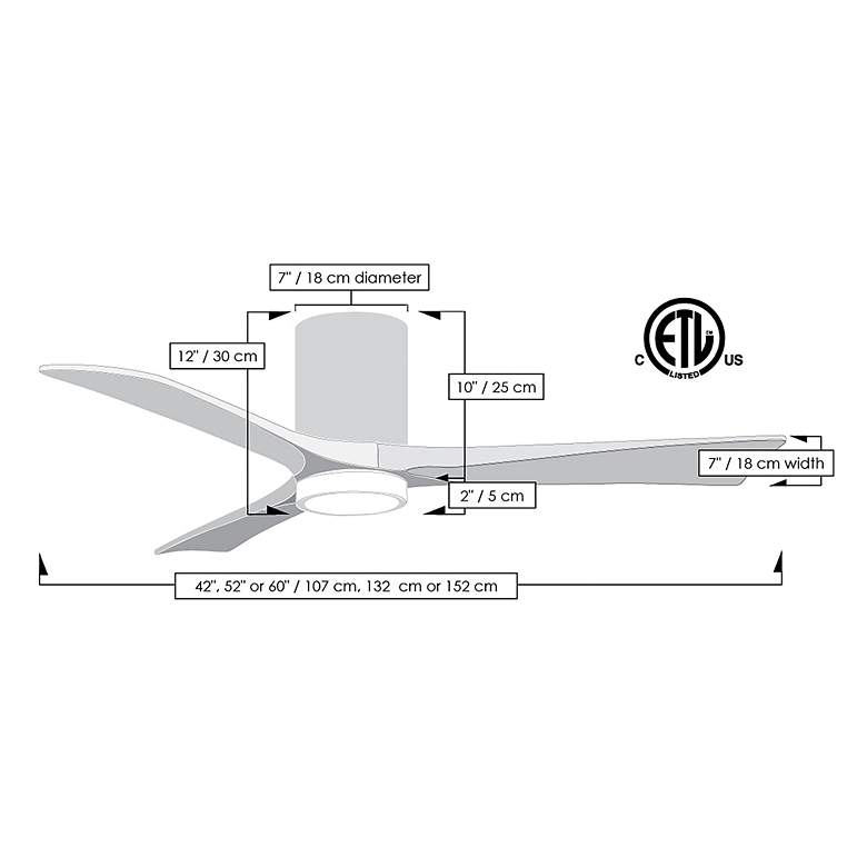 Image 7 52" Matthews Irene-3HLK Damp LED Maple Barnwood Fan with Remote more views