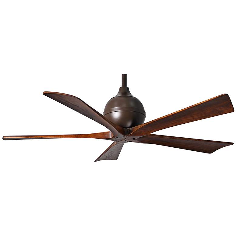 Image 2 52" Matthews Irene-5 Bronze and Walnut Damp Ceiling Fan with Remote