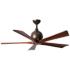 52" Matthews Irene-5 Bronze and Walnut Damp Ceiling Fan with Remote