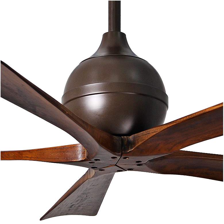 Image 3 52" Matthews Irene-5 Bronze and Walnut Damp Ceiling Fan with Remote more views