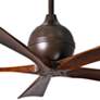 52" Matthews Irene-5 Bronze and Walnut Damp Ceiling Fan with Remote