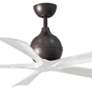52" Matthews Irene-5 Damp Bronze and White Ceiling Fan with Remote