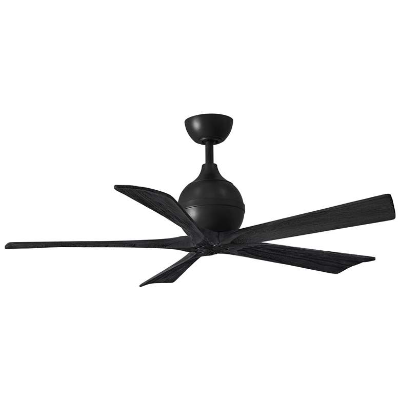 Image 1 52" Matthews Irene-5 Damp Rated Matte Black Ceiling Fan with Remote