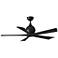 52" Matthews Irene-5 Damp Rated Matte Black Ceiling Fan with Remote
