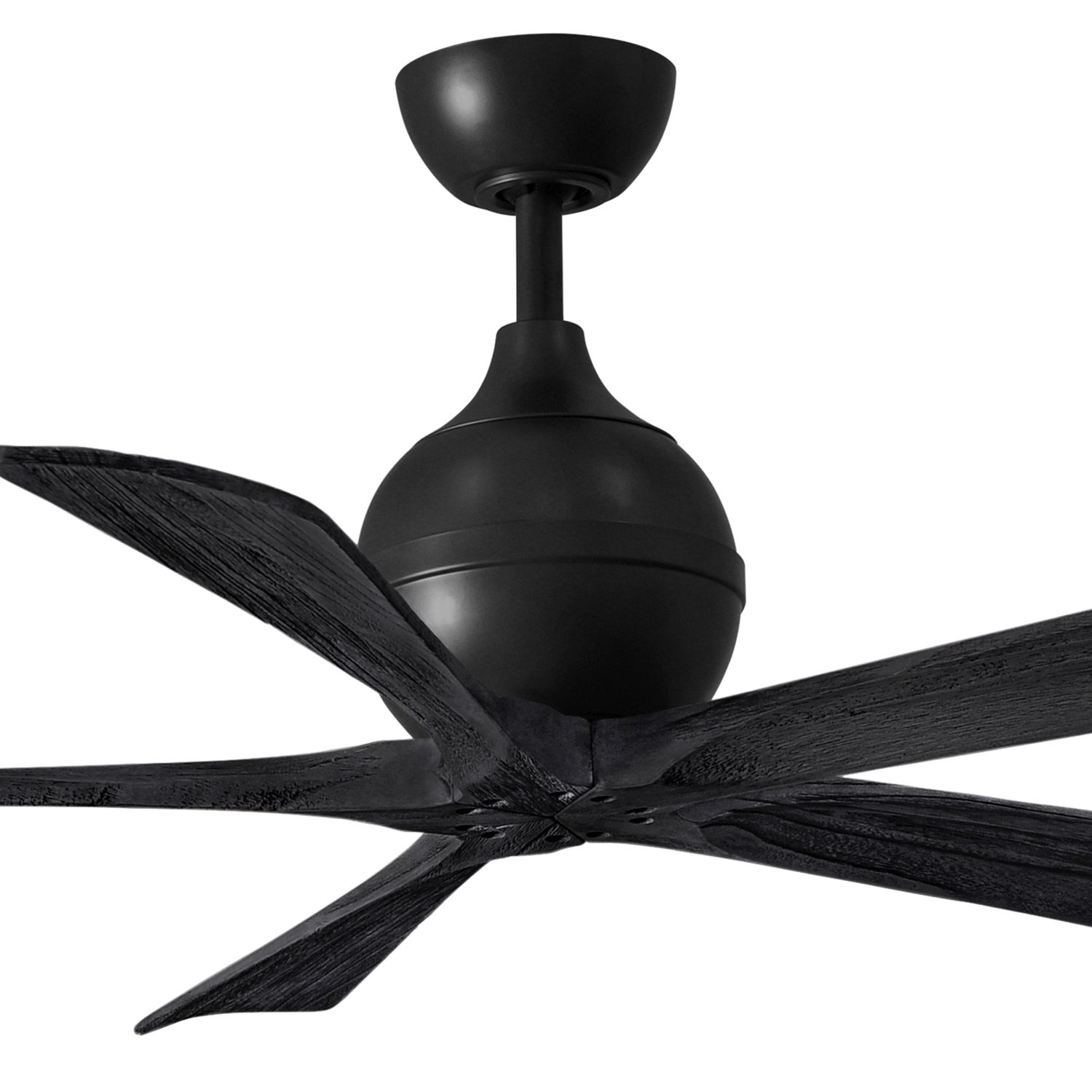Image 2 52" Matthews Irene-5 Damp Rated Matte Black Ceiling Fan with Remote more views
