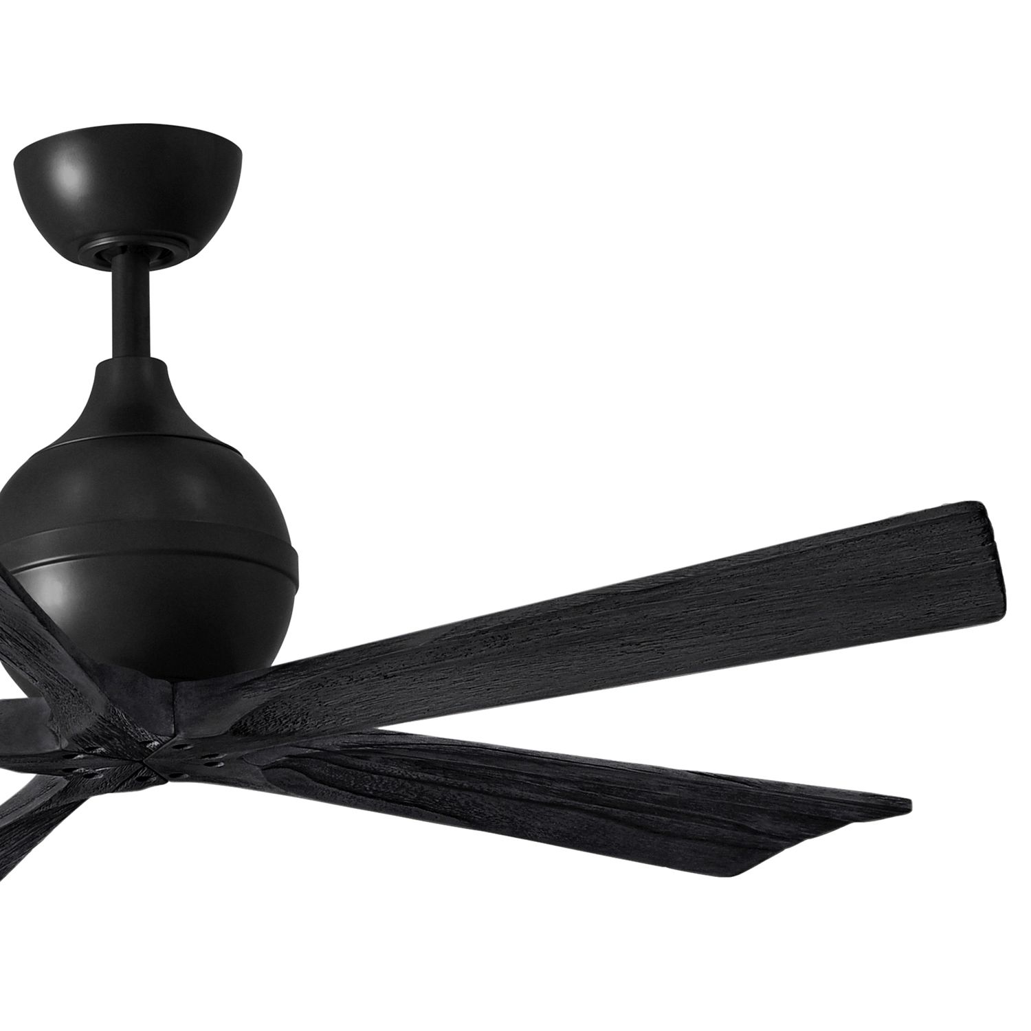 Image 3 52" Matthews Irene-5 Damp Rated Matte Black Ceiling Fan with Remote more views