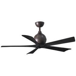 52&quot; Matthews Irene-5 Damp Textured Bronze Black Fan with Remote