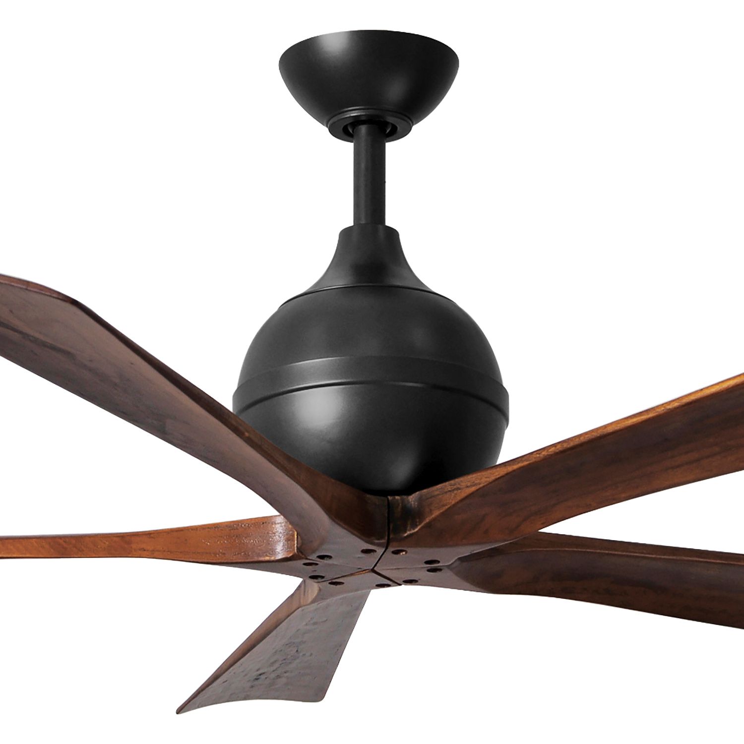 Image 2 52" Matthews Irene-5 Matte Black and Walnut Damp Remote Ceiling Fan more views