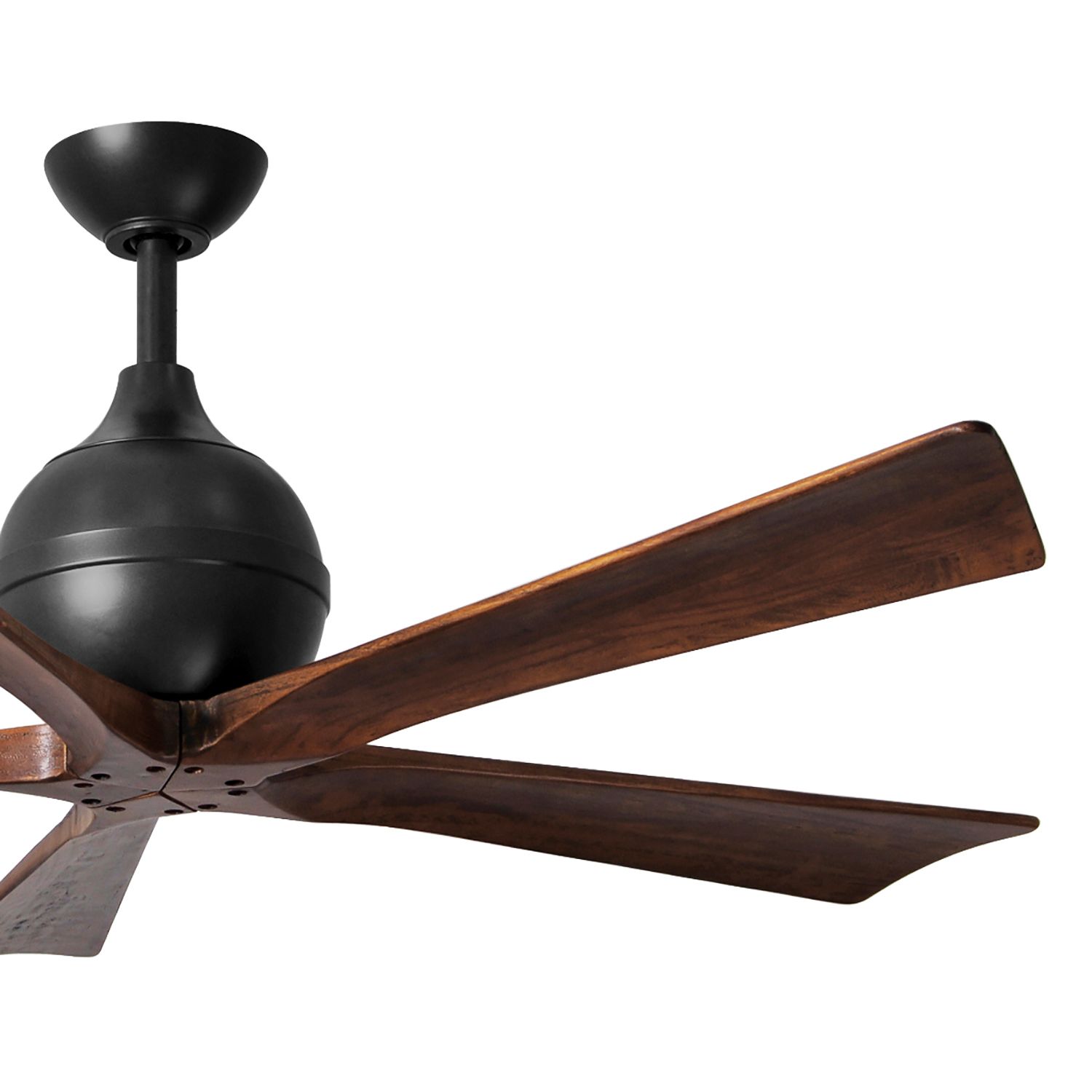Image 3 52" Matthews Irene-5 Matte Black and Walnut Damp Remote Ceiling Fan more views