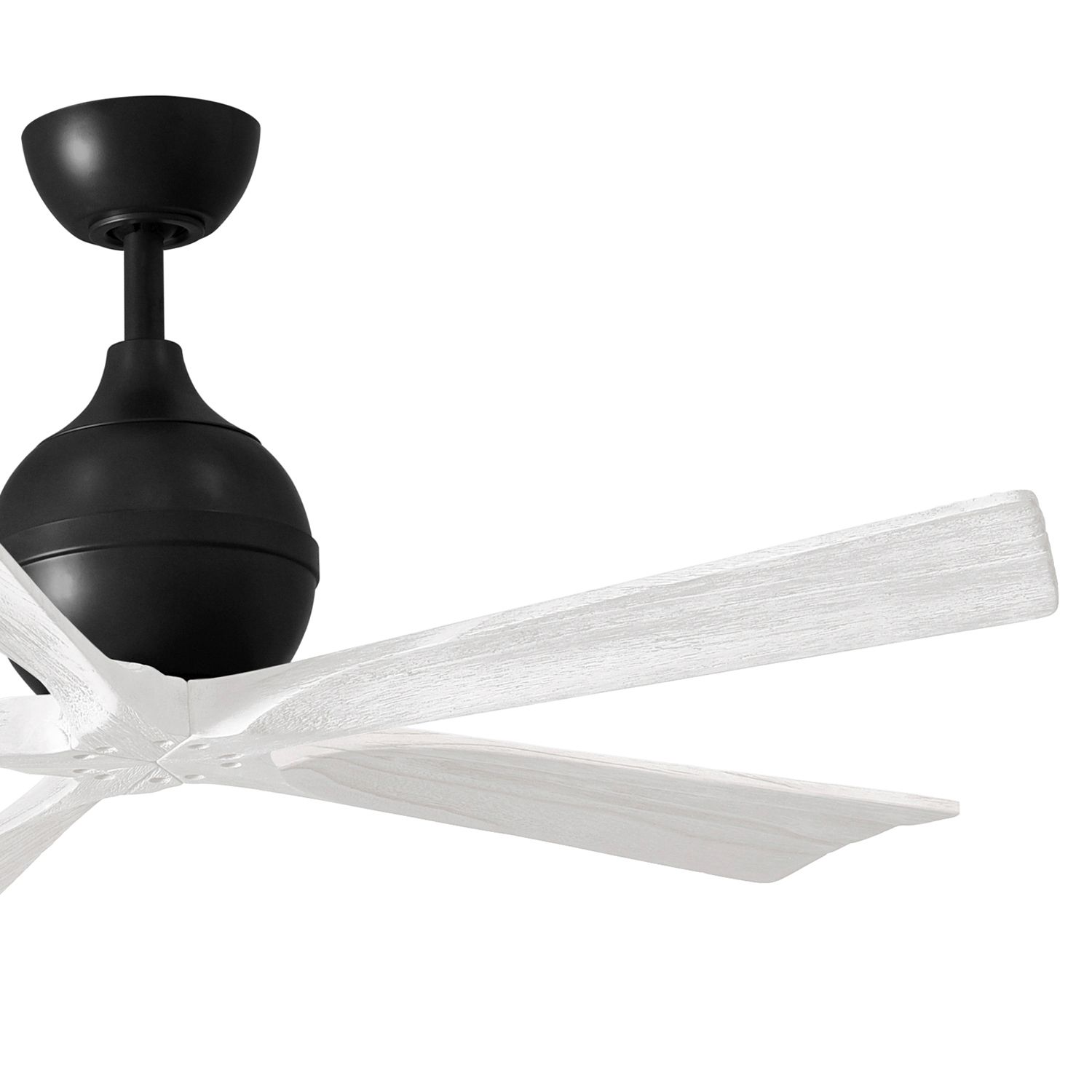 Image 3 52" Matthews Irene-5 Matte Black White Damp Ceiling Fan with Remote more views