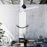 7_52" Matthews Irene-5 Matte Black White Damp Ceiling Fan with Remote more views