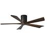 52" Matthews Irene-5H Black and Walnut Hugger Ceiling Fan with Remote