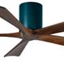 2_52" Matthews Irene-5H Black and Walnut Hugger Ceiling Fan with Remote more views