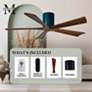52" Matthews Irene-5H Black and Walnut Hugger Ceiling Fan with Remote