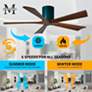 52" Matthews Irene-5H Black and Walnut Hugger Ceiling Fan with Remote