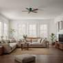 6_52" Matthews Irene-5H Black and Walnut Hugger Ceiling Fan with Remote more views