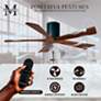 52" Matthews Irene-5H Black and Walnut Hugger Ceiling Fan with Remote