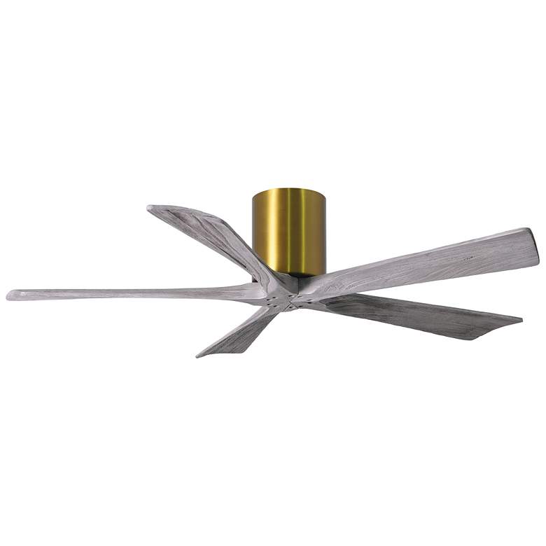 Image 1 52" Matthews Irene-5H Brass and Barnwood Hugger Fan with Remote