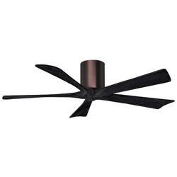 52&quot; Matthews Irene-5H Bronze and Black Hugger Ceiling Fan with Remote