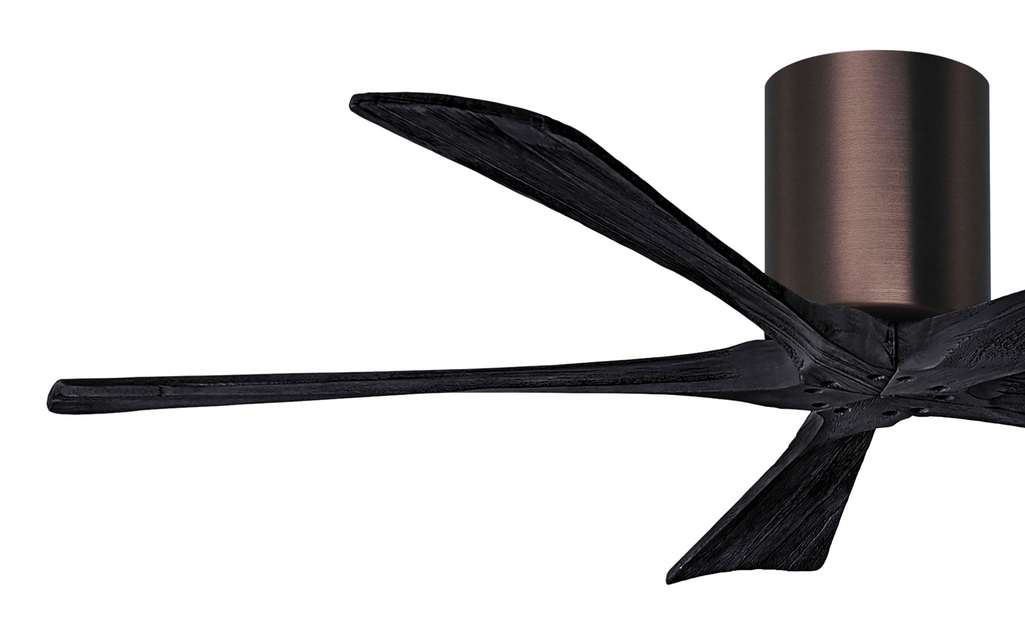 Image 3 52" Matthews Irene-5H Bronze and Black Hugger Ceiling Fan with Remote more views