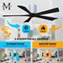 52" Matthews Irene-5H Bronze and Black Hugger Ceiling Fan with Remote