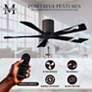52" Matthews Irene-5H Bronze and Black Hugger Ceiling Fan with Remote