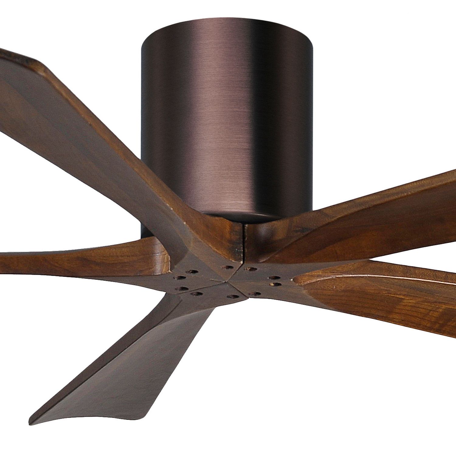 Image 2 52" Matthews Irene-5H Bronze and Walnut Hugger Ceiling Fan with Remote more views