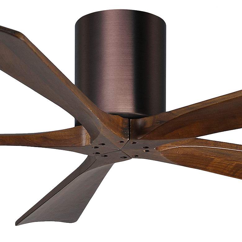 Image 2 52" Matthews Irene-5H Bronze and Walnut Hugger Ceiling Fan with Remote more views
