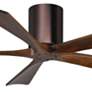 2_52" Matthews Irene-5H Bronze and Walnut Hugger Ceiling Fan with Remote more views