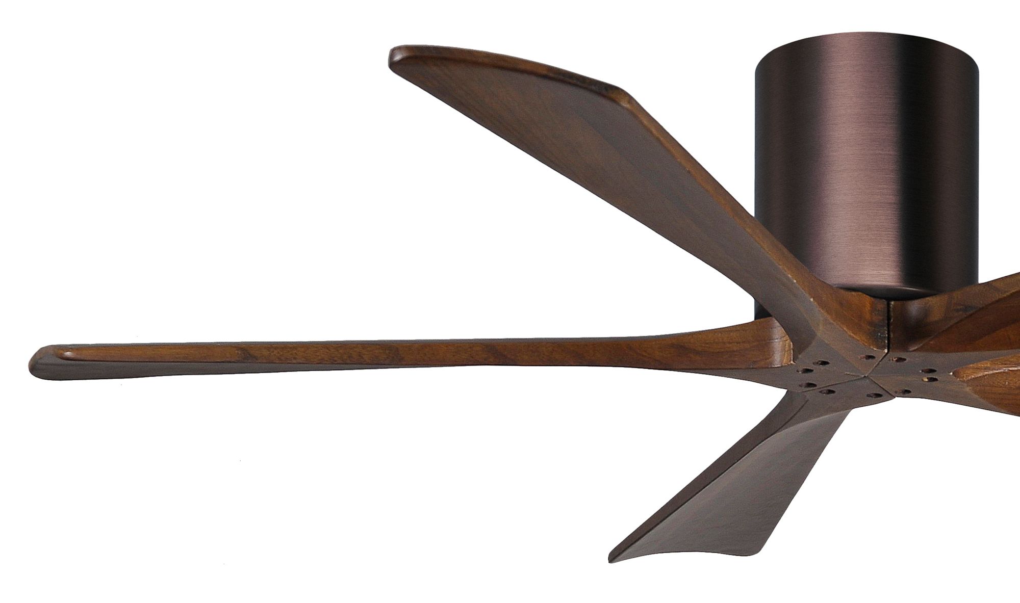 Image 3 52" Matthews Irene-5H Bronze and Walnut Hugger Ceiling Fan with Remote more views